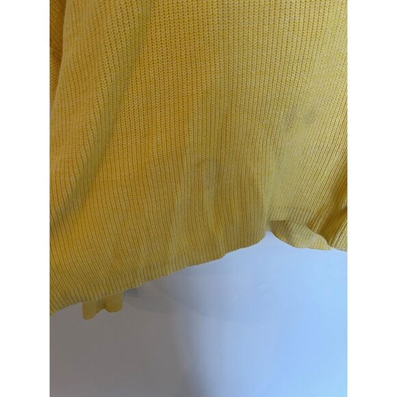 Free People Women's M Linen Yellow Oversized Cowl Neck Sweater Y2K - Picture 7 of 7